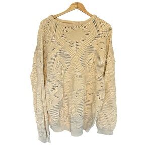 DKNY Creamy Beige Knit Oversize Sweater